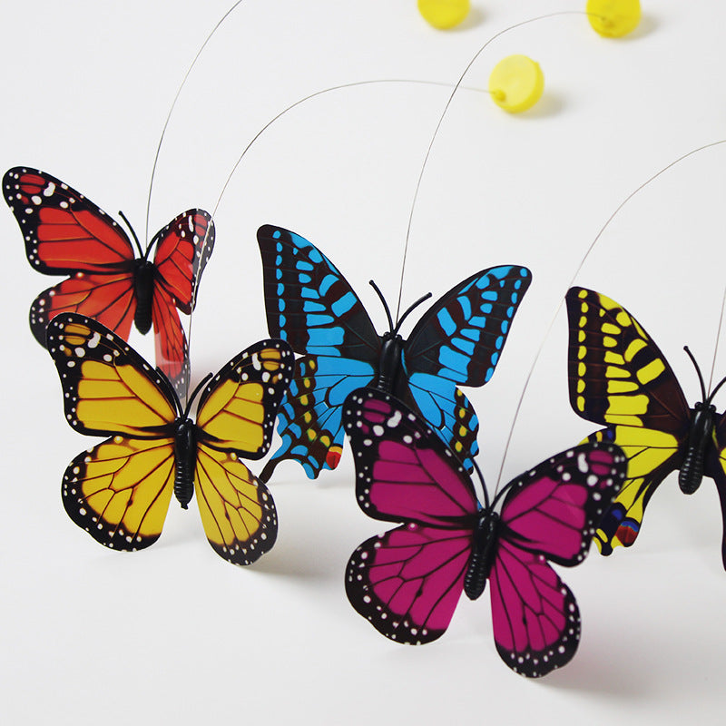 Cat automatically rotates flying butterfly educational interactive toy