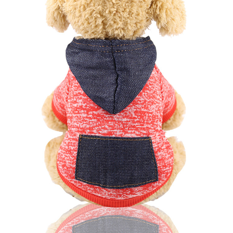 Fall/Winter Sporty Pet Sweater Pocket Two-legged Clothes