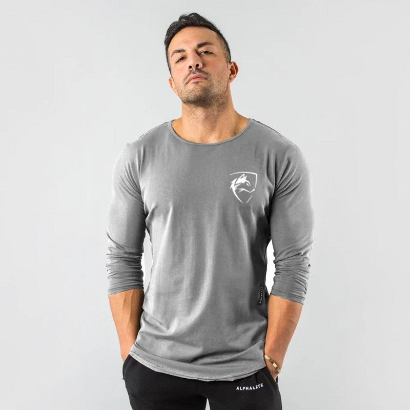 New fitness men’ breathable long sleeve t-shirt