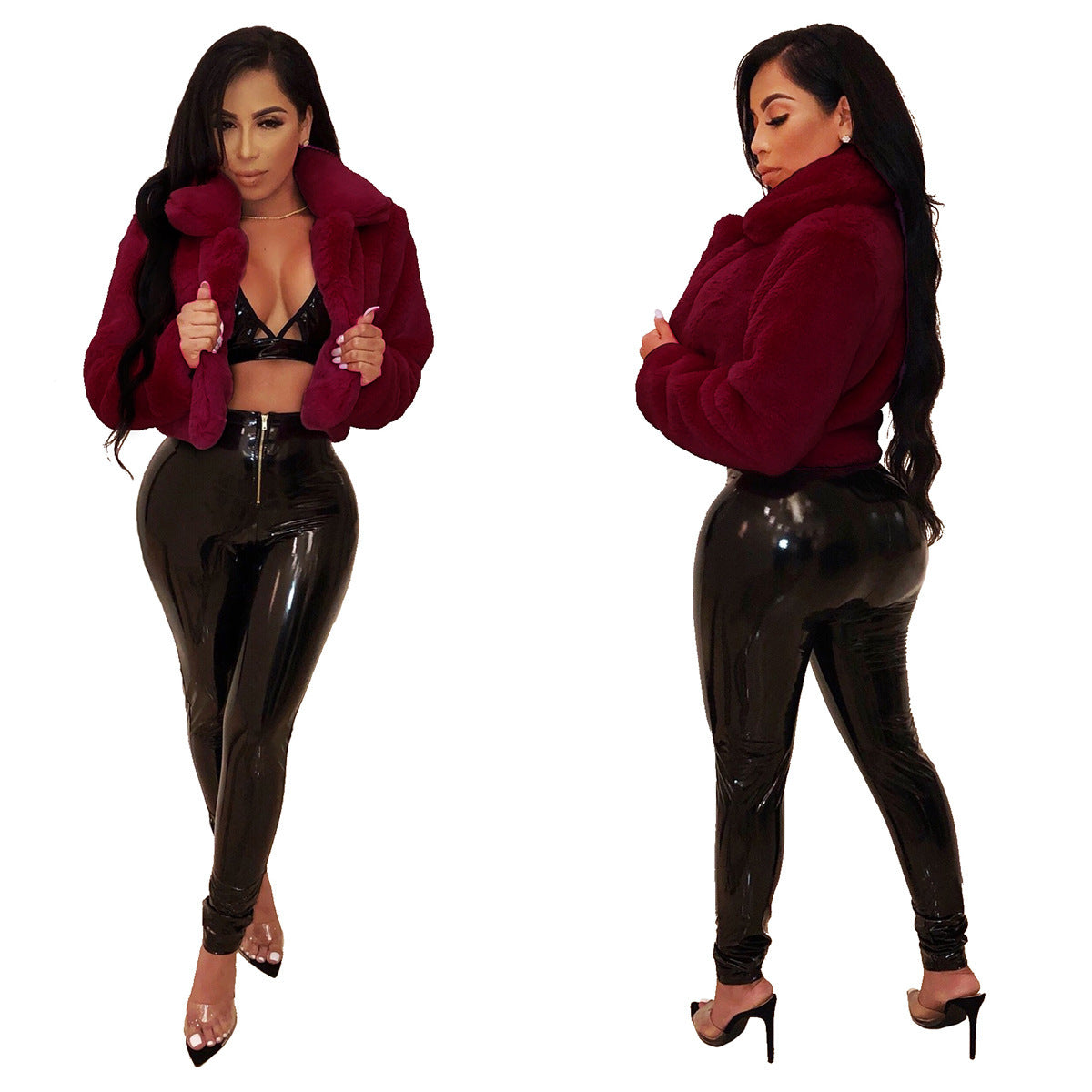 Hot sale women winter loose faux fur cardigan jacket