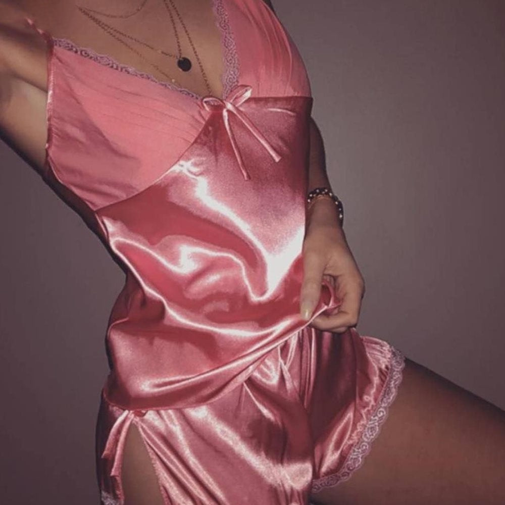 Hot selling women open back pajamas set