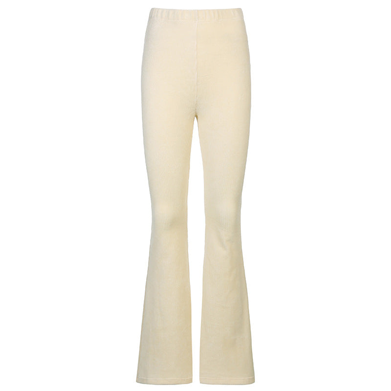 Women high waist corduroy bell bottom pants
