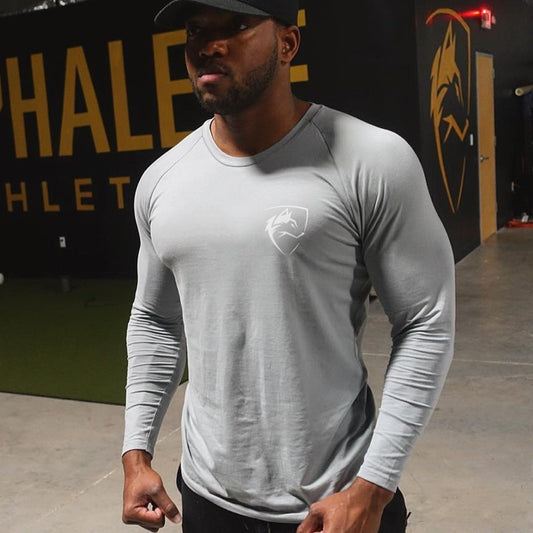 New fitness men’ breathable long sleeve t-shirt