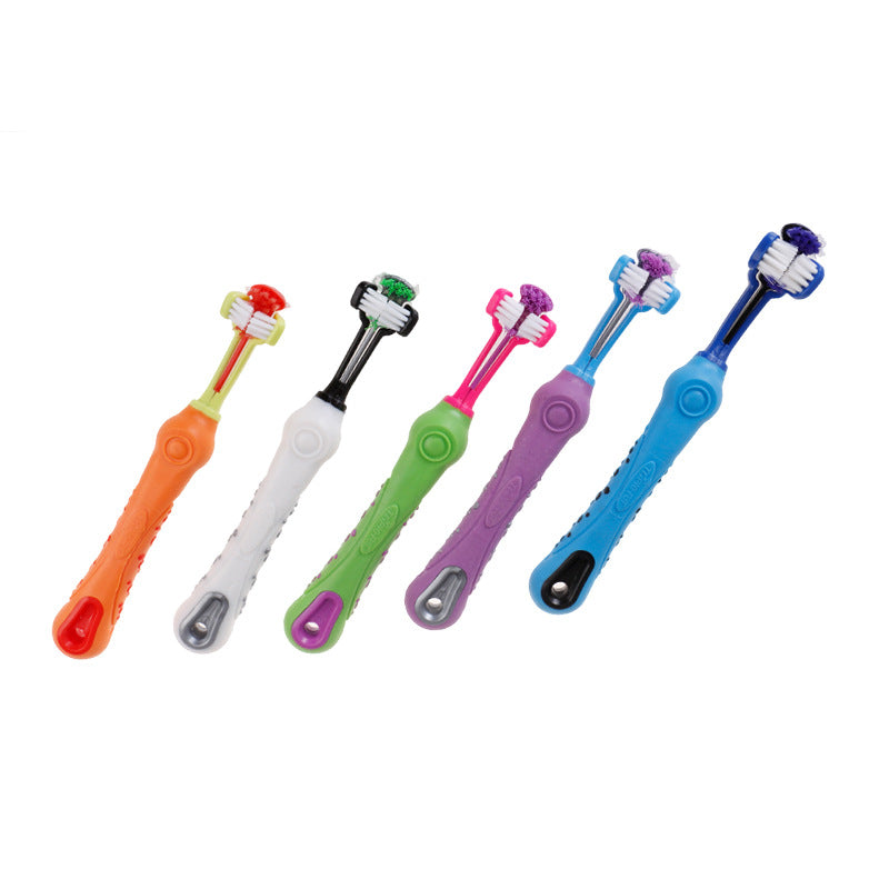 New three-head toothbrush for pets