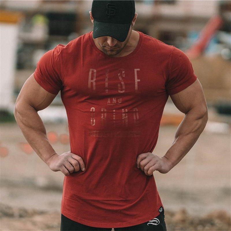 Summer Men’s printed cotton sports t-shirt