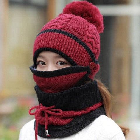 Korean women men’s winter warm cycling cap