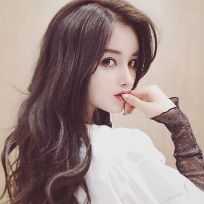 New Korean Women Full Head Wig Long False Hairpieces