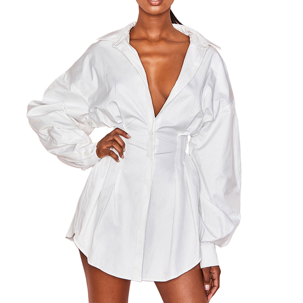 New Women European and American sexy waist shirt