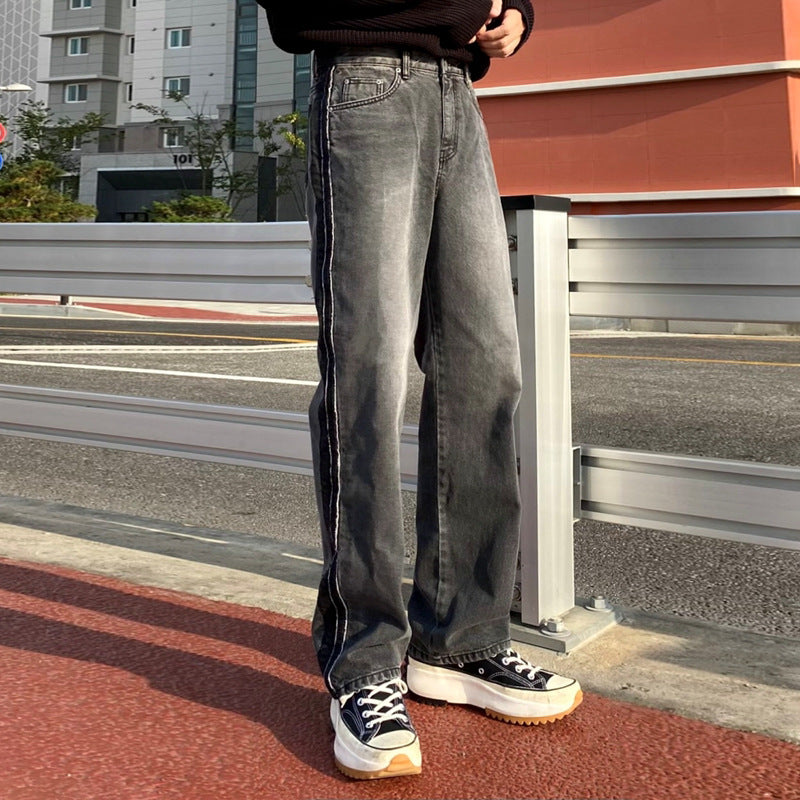 MYQ Korean Men’s trend loose straight mopping jeans