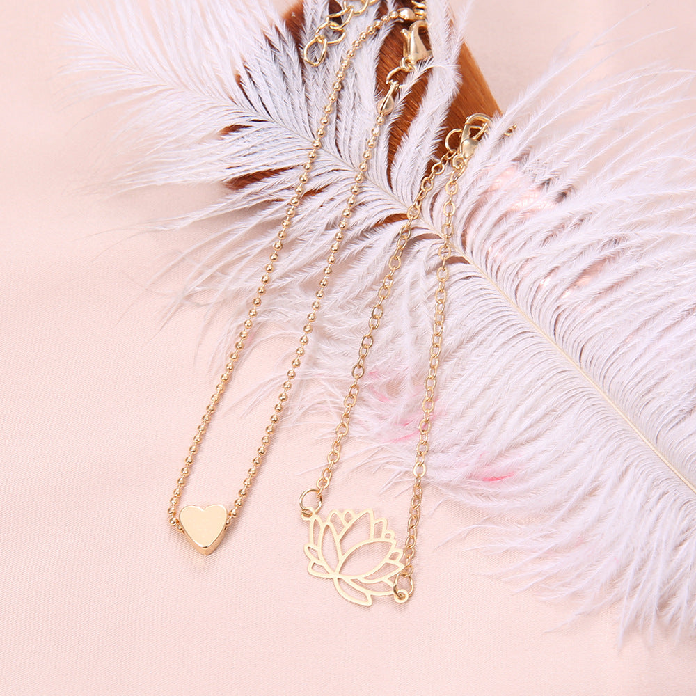 New Women Simple Hollow Lotus Gold Bracelets - Watch & Jewelry