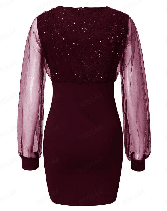 Hot Selling New Women V-neck Sequined Dress