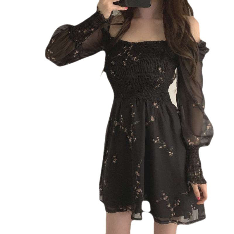 Korean chic women floral doll skirt dress