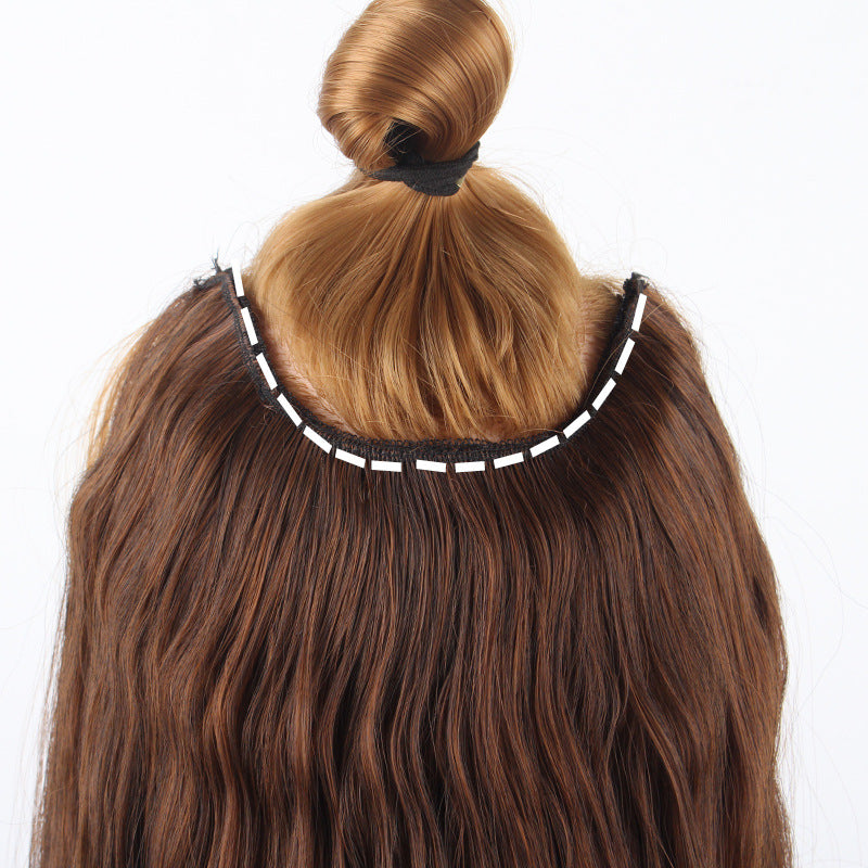 New Korean Women Full Head Wig Long False Hairpieces