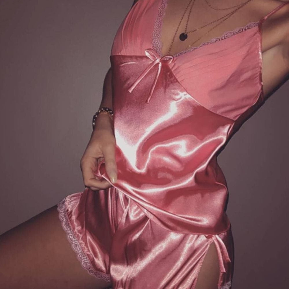 Hot selling women open back pajamas set