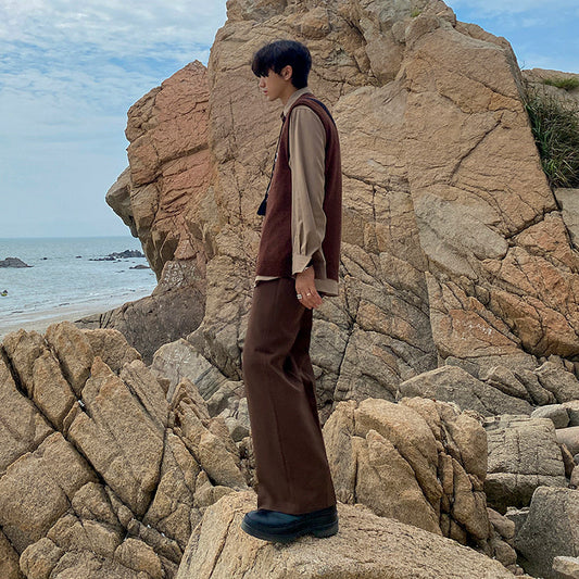 MYQ Korean Men’s high-quality trend wide-leg trousers