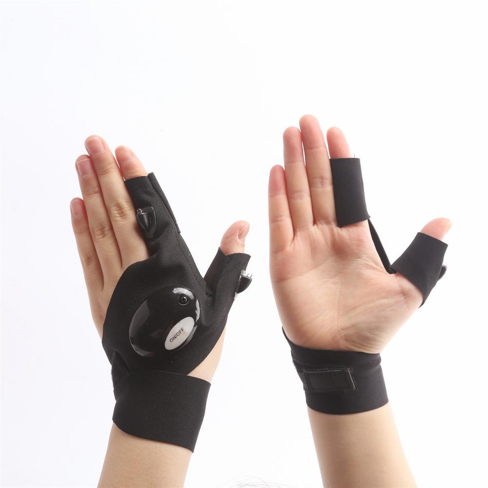 LED flashlight fishing sports gloves
