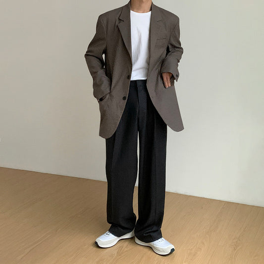 MYQ Korean Men’s trend of wild drape suit pants