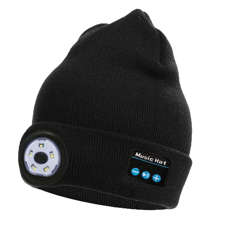 Hot selling women men’s sports wireless bluetooth headset led light cap