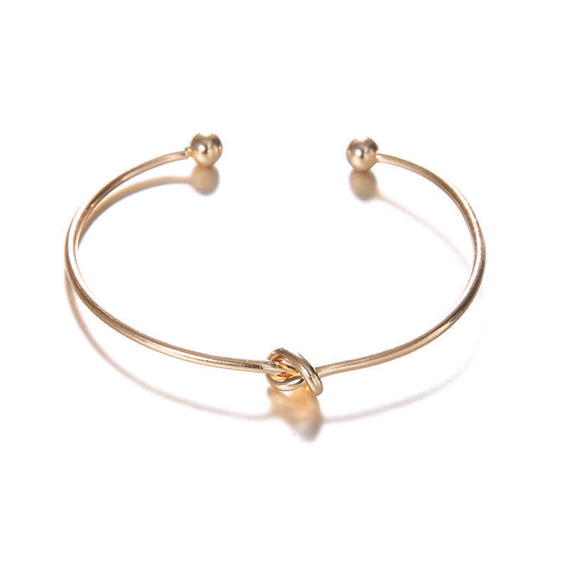 New Women Japanese fashion arrow knotted open bracelet set - Watch & Jewelry