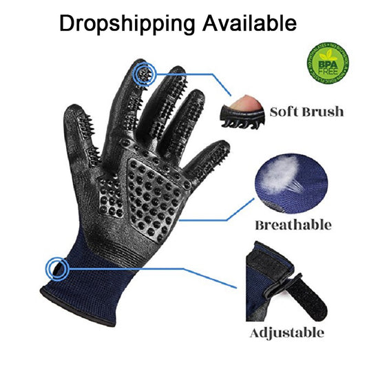 Dog Horse Cat Bathing Massage Hair Remover Glove