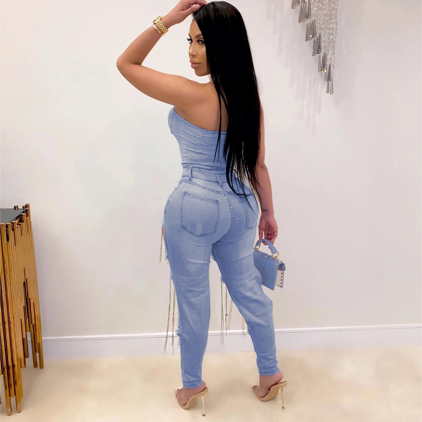 New Women clothing chain denim trousers