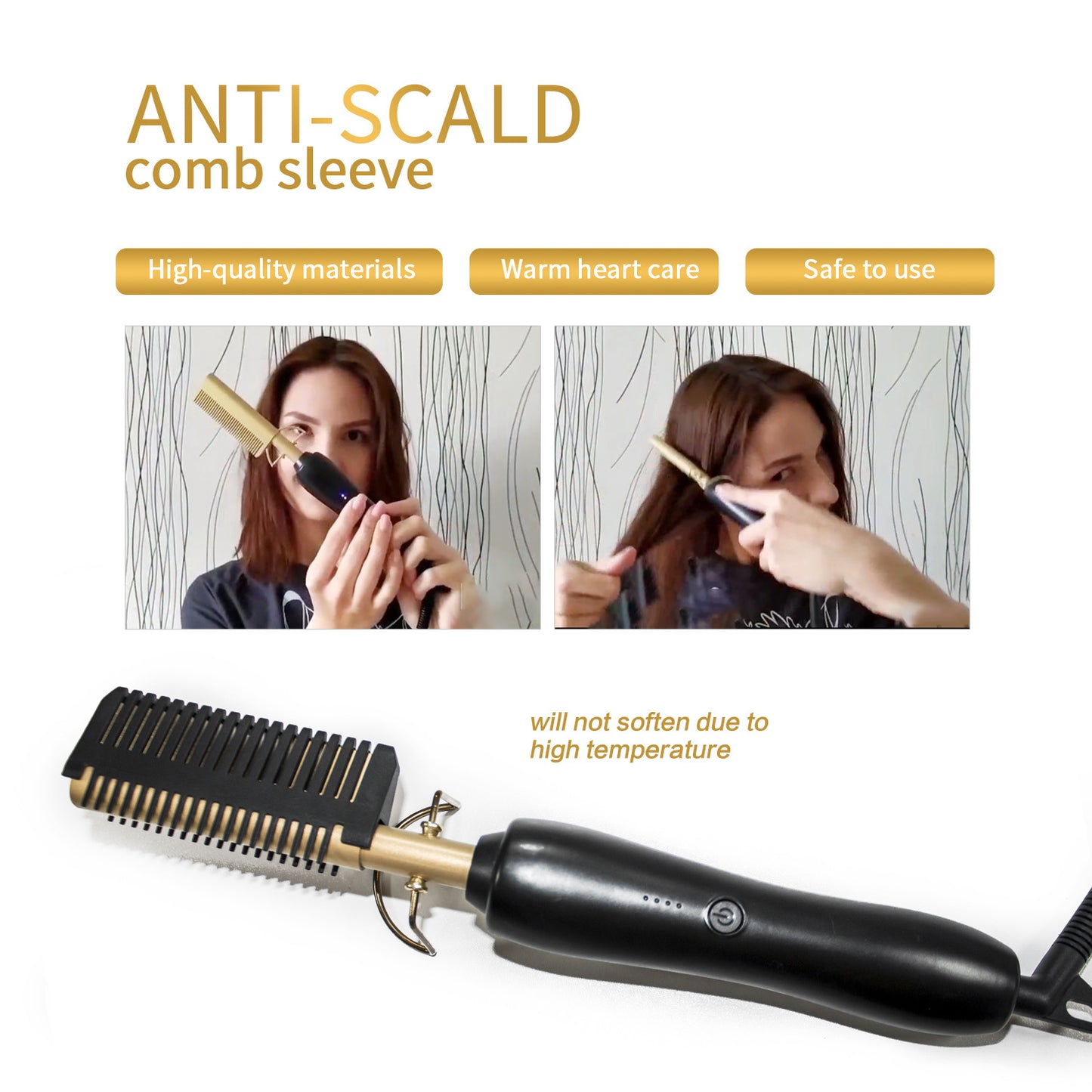 Multi-function copper comb straight hair comb