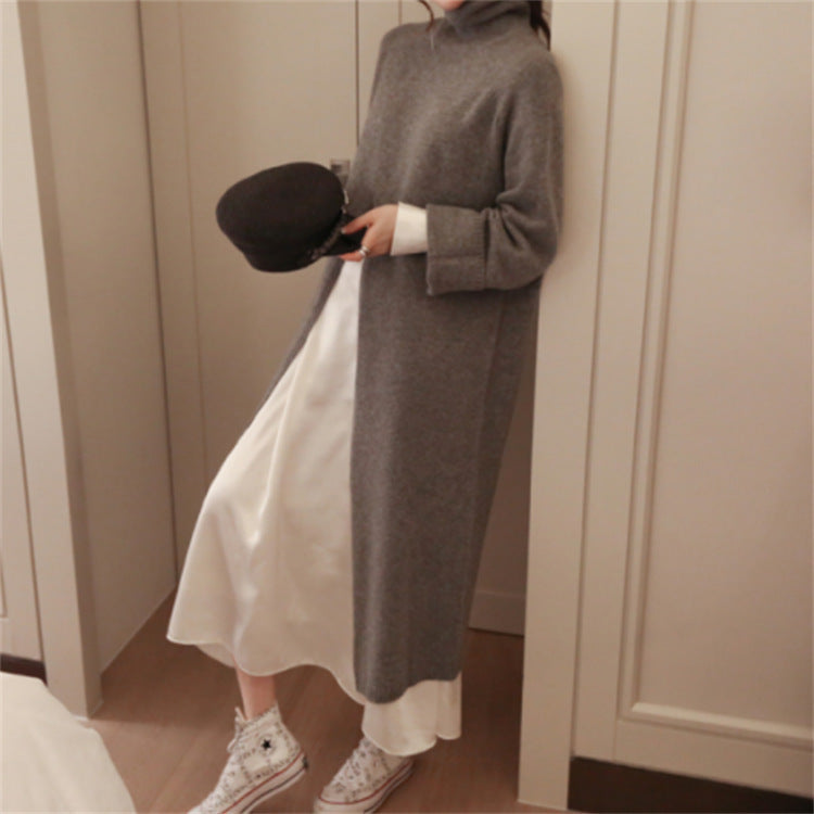 Korean chic women long knitted sweater