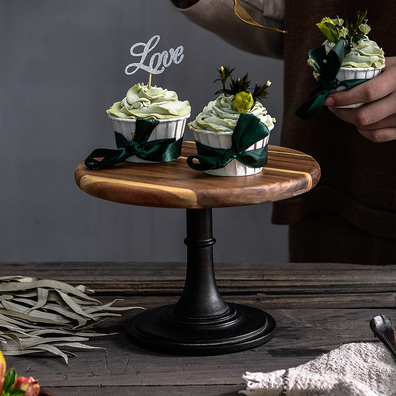 Event Wooden tall cake dessert tray