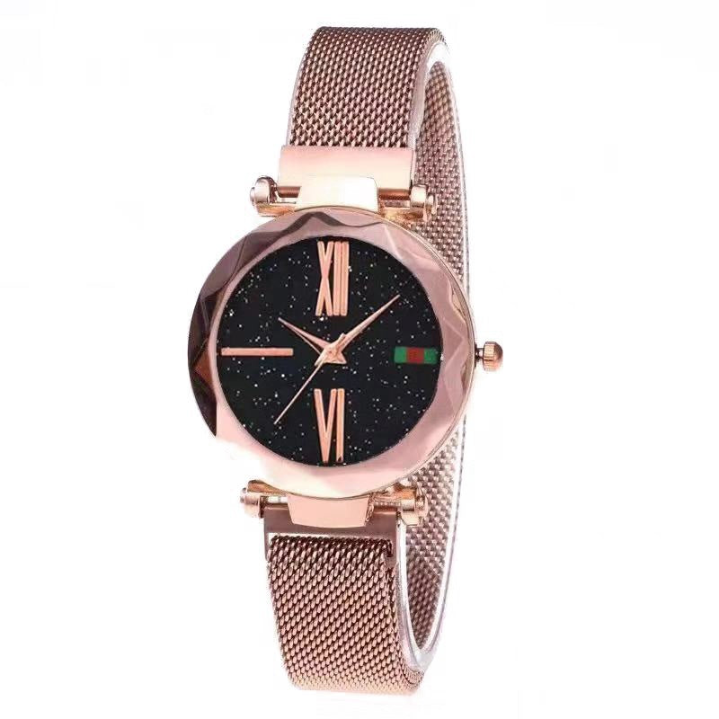 Luxury Women Stainless Steel Mesh Hook Buckle Quartz Wrist Watch - Watch & Jewelry