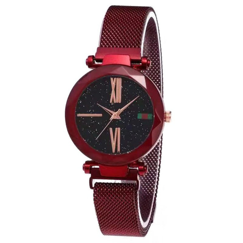 Luxury Women Stainless Steel Mesh Hook Buckle Quartz Wrist Watch - Watch & Jewelry