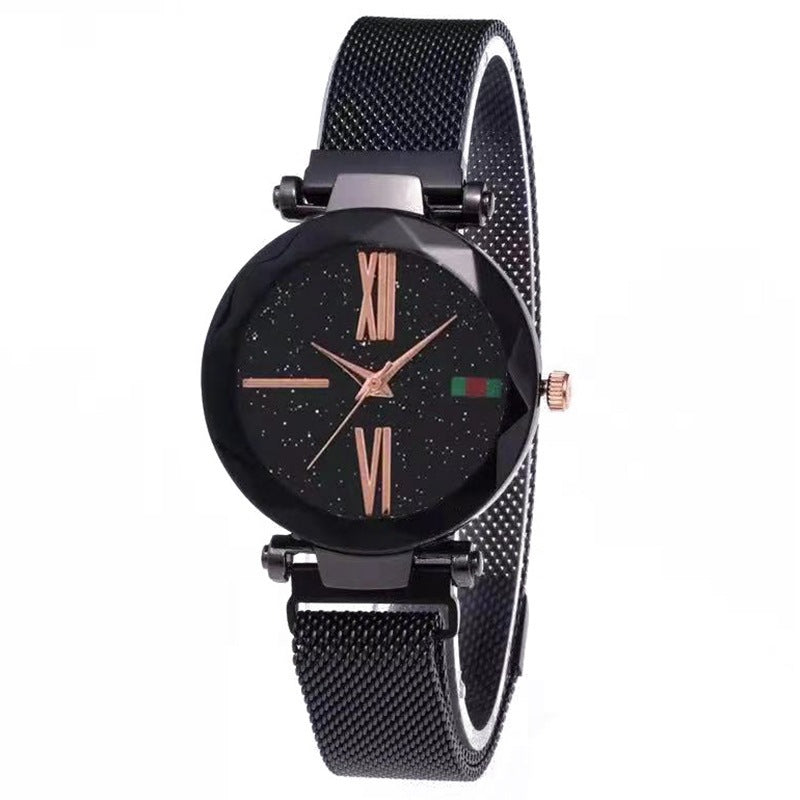 Luxury Women Stainless Steel Mesh Hook Buckle Quartz Wrist Watch - Watch & Jewelry