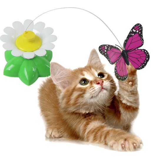 Cat automatically rotates flying butterfly educational interactive toy