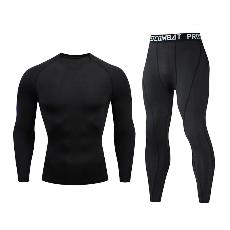 Men’s fitness sports long-sleeved quick-drying tights riding suit