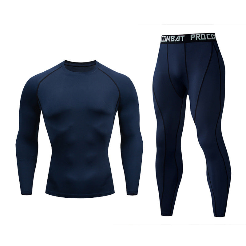 Men’s fitness sports long-sleeved quick-drying tights riding suit