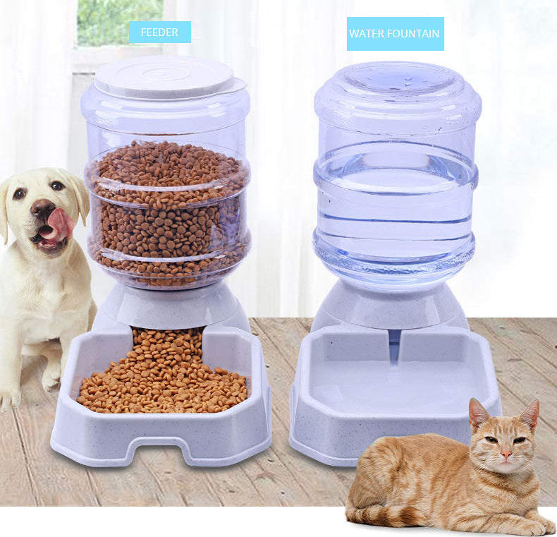 Pet Automatic Feeder Dog Cat Drinking Bowl 3.8L