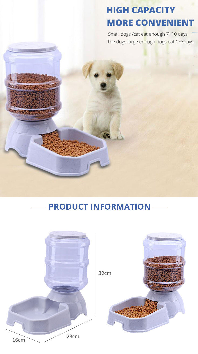 Pet Automatic Feeder Dog Cat Drinking Bowl 3.8L