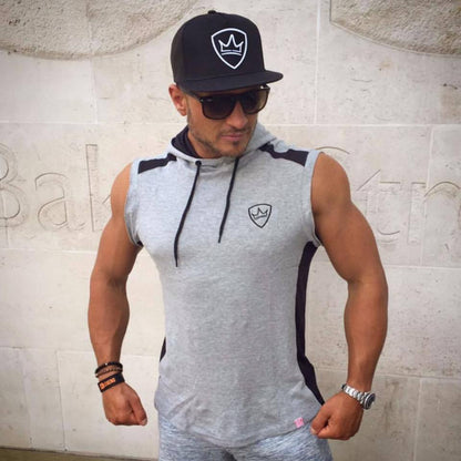 New Men’s Fitness hooded sports casual vest