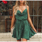 Hot style women ruffle sling printed dress