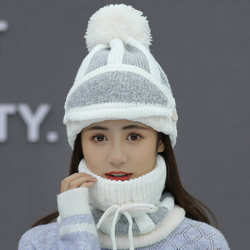 Korean Women fashion wool velvet thick knitted hats