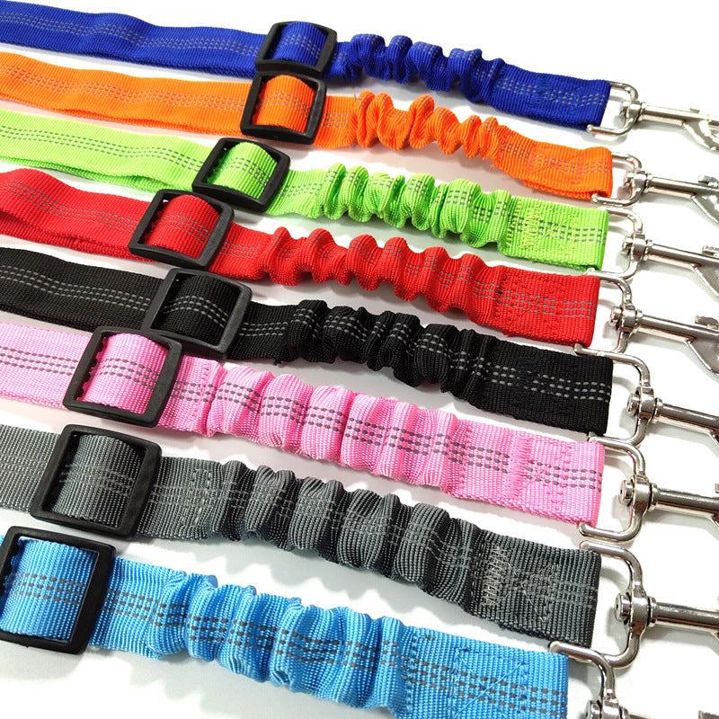 Pet reflective elastic seat safety belt