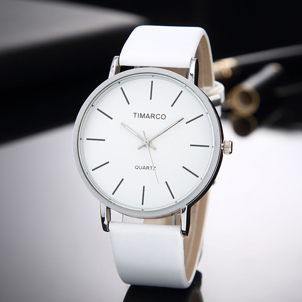 Simple White Leather Watches Women Fashion Watch - Watch & Jewelry