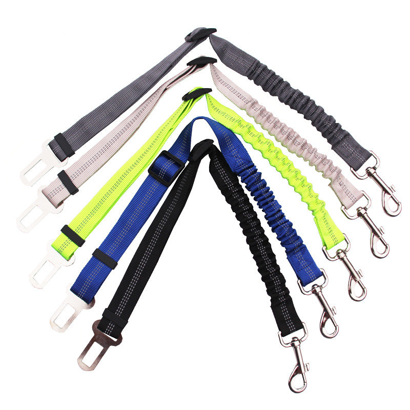 Elastic pet car seat belt elastic reflective safety rope