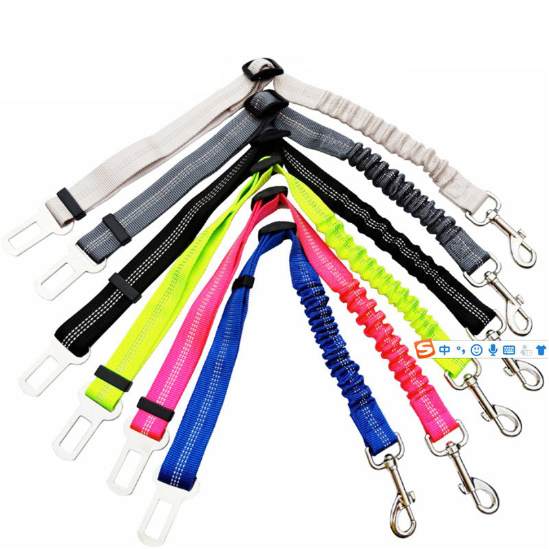 Elastic pet car seat belt elastic reflective safety rope