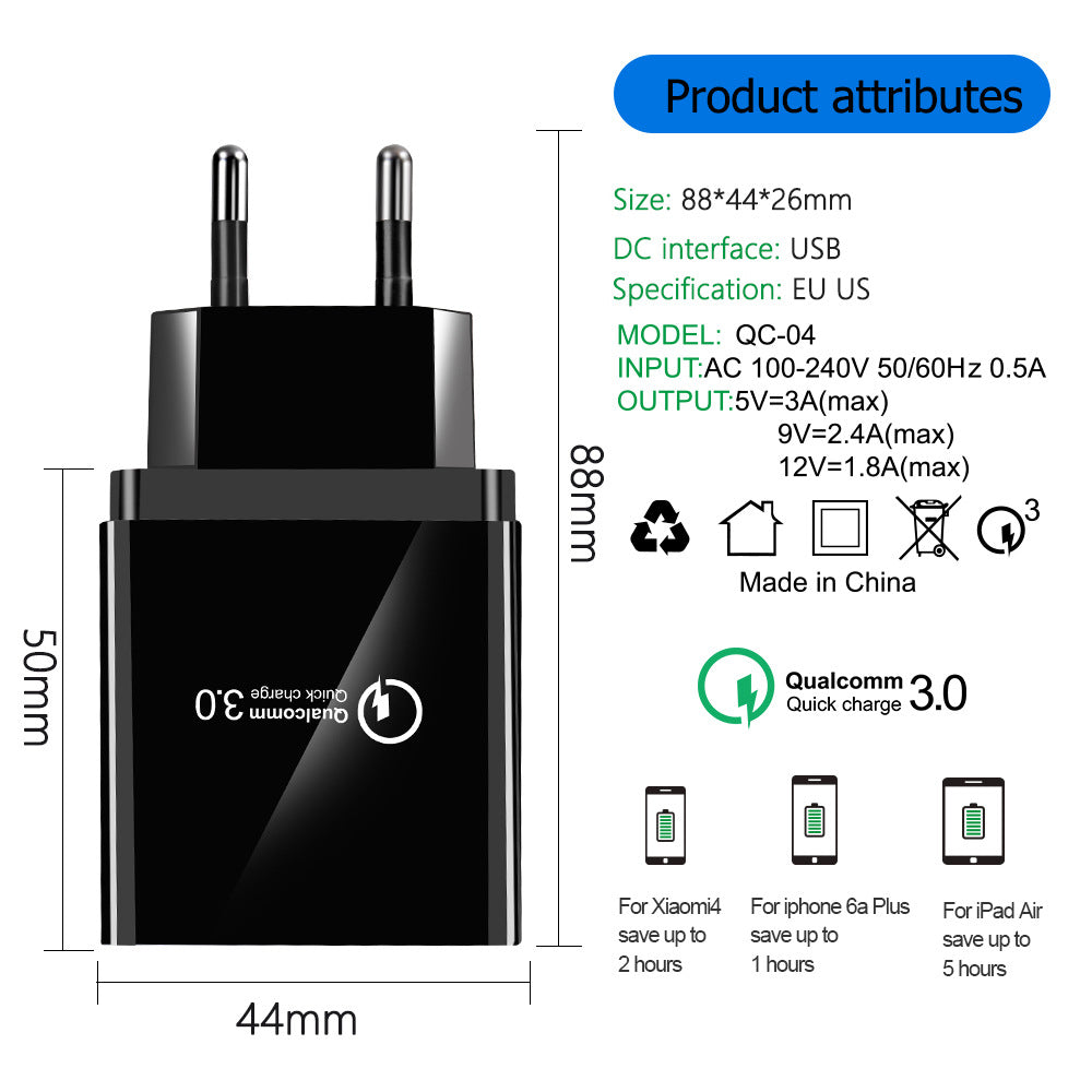 New travel 4 usb multi-port fast charger