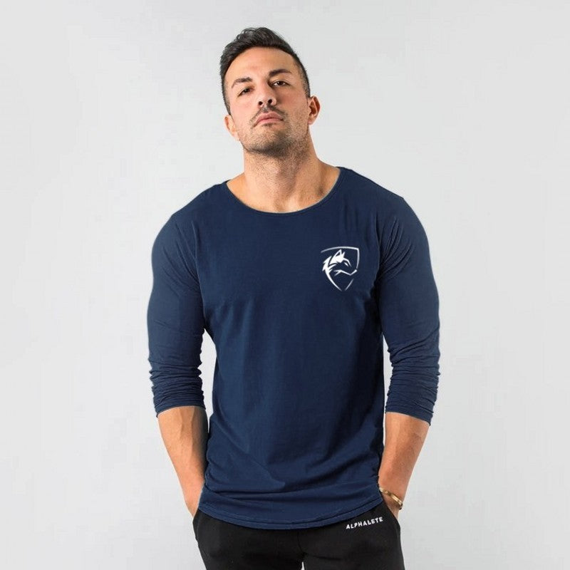 New fitness men’ breathable long sleeve t-shirt