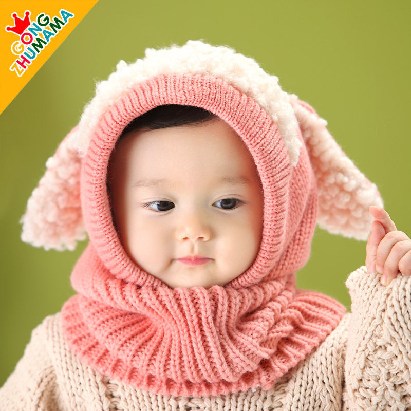 Korean baby kids woolen scarf hats