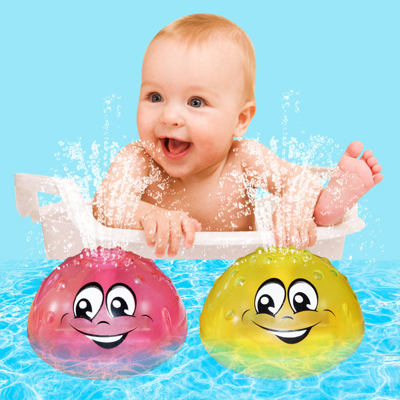 Infant children electric induction water spray ball light music toy