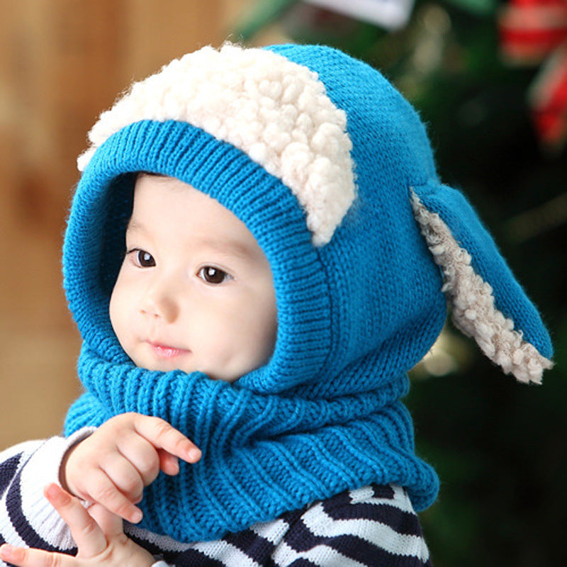 Korean baby kids woolen scarf hats