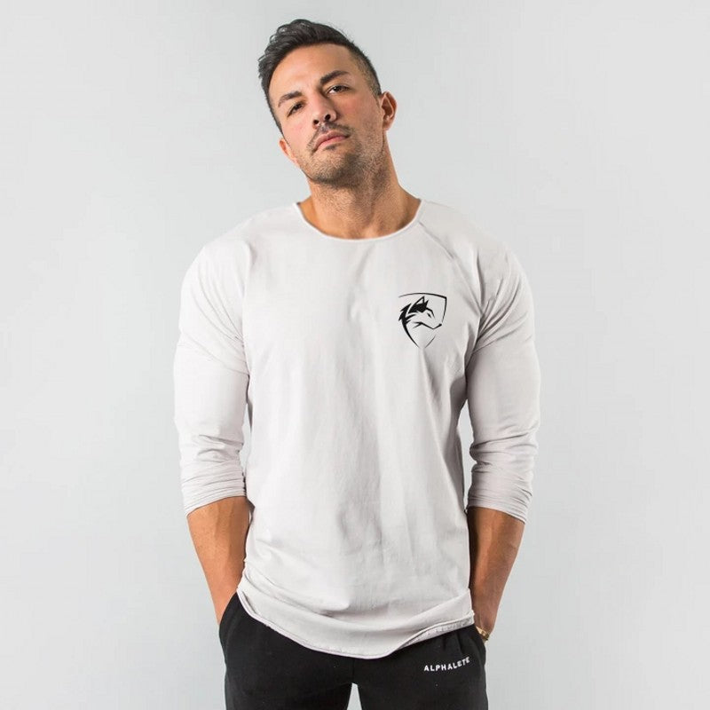 New fitness men’ breathable long sleeve t-shirt