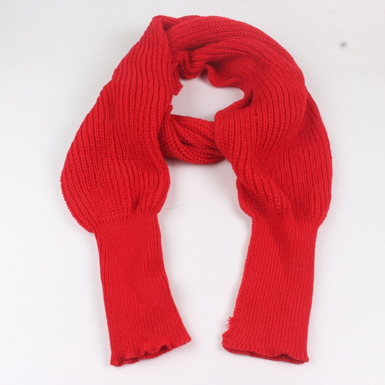 New Korean Women Men’ wool with sleeves knitted scarf